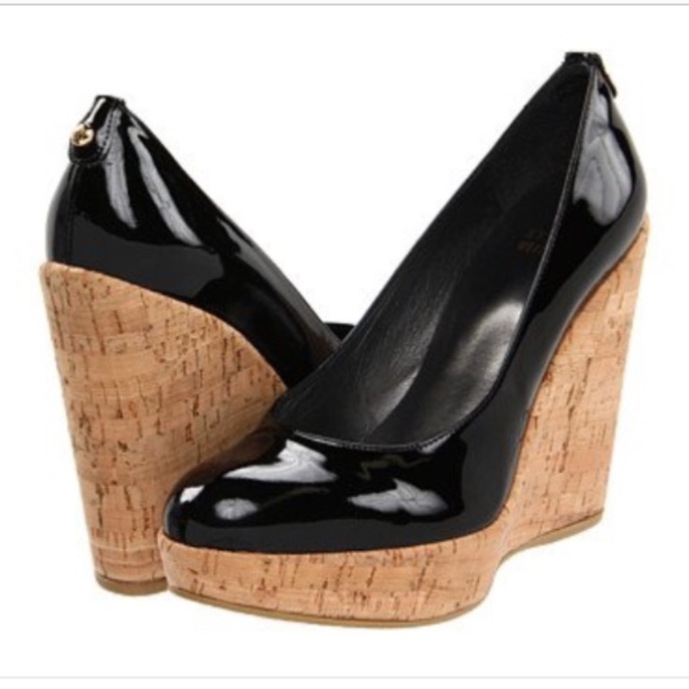 Black patent leather “Corkswoon” Wedges